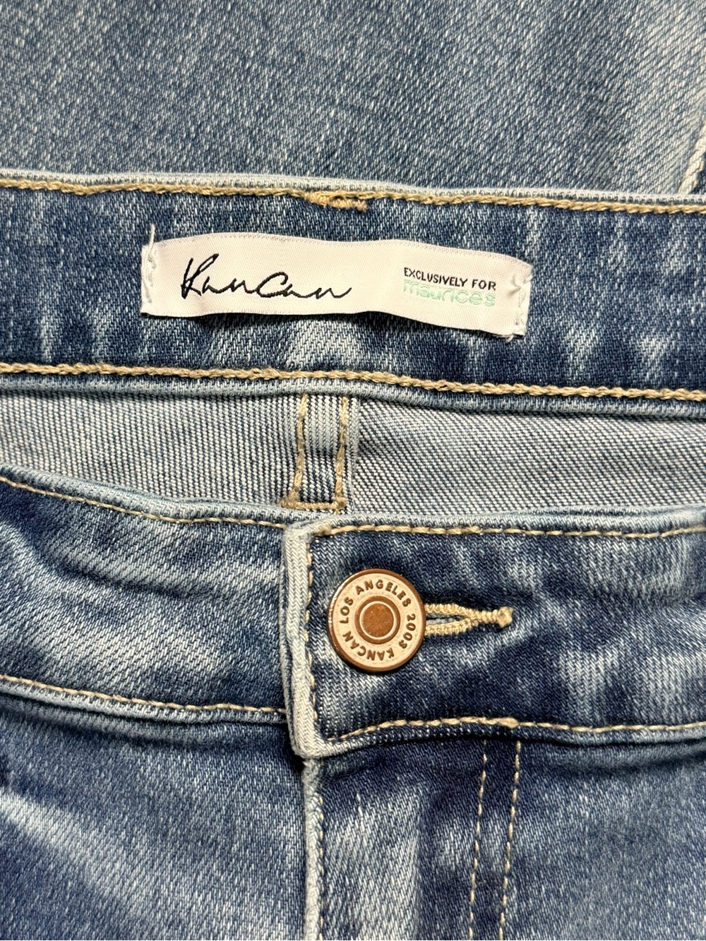 Kancan Size 31 Distressed Cropped Straight Leg Jeans Raw Hem - Picture 8 of 9